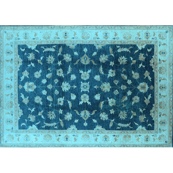 Ahgly Company Indoor Rectangle Oriental Light Blue Traditional Area Rugs, 2' x 3'