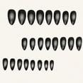 thumbnail image 4 of Halloween Press on Fake Nails,24 PCS Black Ombre Almond Shape False Nails,Full Cover Wearable Nail Art Stickers with Jelly Glue & Rolling Stick, for Women Holiday Party Cosplay Use, 4 of 5