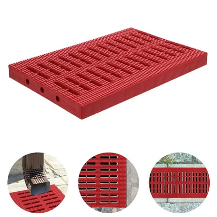 KONTONTY Plastic Trench Drain Grate for Sewer with Debris Filtration 20x30.5x2.4cm