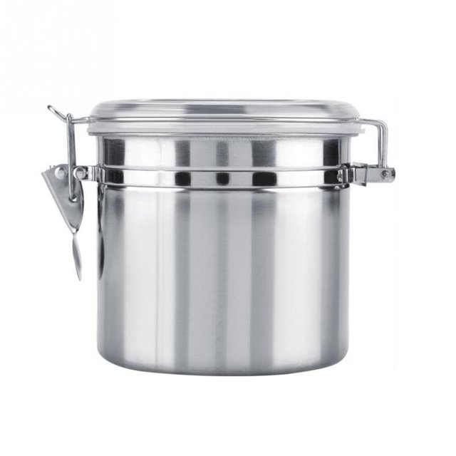 Coofit Food Storage Container Sealed Stainless Steel Airtight Canister for Tea Coffee