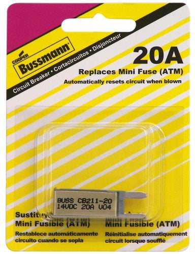 Bussmann (BP/CB211-20-RP) 20 Amp Type-I ATM Mini Circuit Breaker, Model: BP/CB211-20-RP
