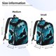 thumbnail image 2 of Disketp Blue Full Moon Wolf print Canvas Backpack Lightweight Travel Daypack Student Rucksack Laptop Backpack-, 2 of 5