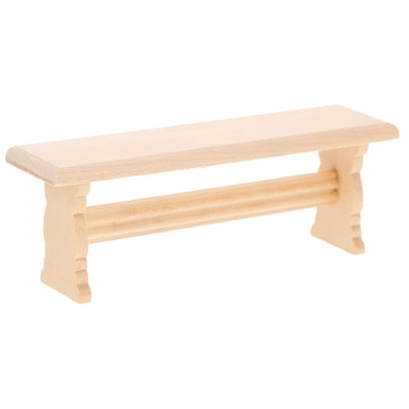 FOMIYES 1Pack Miniature Furniture for Dollhouse Unfinished Wooden Bench Model for Living Room