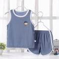 thumbnail image 4 of NOLDARES Boy Clothes Toddler Baby Boys Summer Outfits Sleeveless T-Shirt Shorts Set(Grey,6-12 Months), 4 of 4