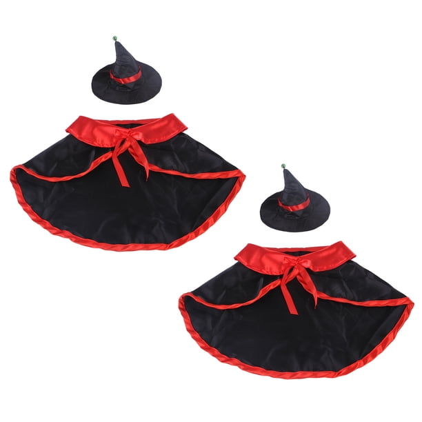 Juego de 2 conjuntos de capas de Halloween, conjuntos de capas de Halloween, capas para perros y gatos, conjuntos de sombreros, decoraciones