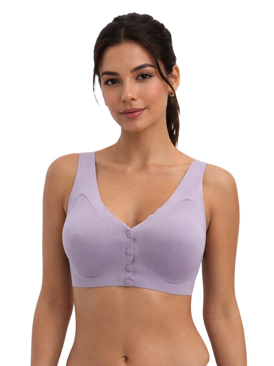 Women Wireless Bra 6 Pack, Comfort Everyday Bra, Full Coverage, Soft Stretch, 32B-46DDD, No Underwire, Plus Size 36C (S8815)