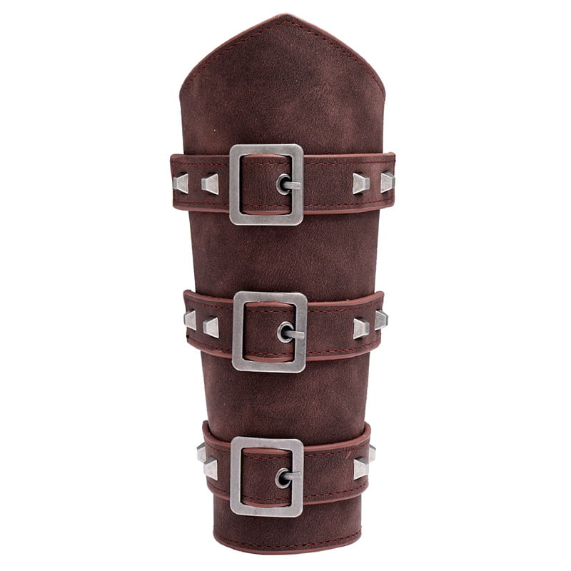 Leather Gauntlet Wristband Leather Bracers Medieval Vambrace Archery Bracers Viking Wrist Guard for Men Women 2PCS 