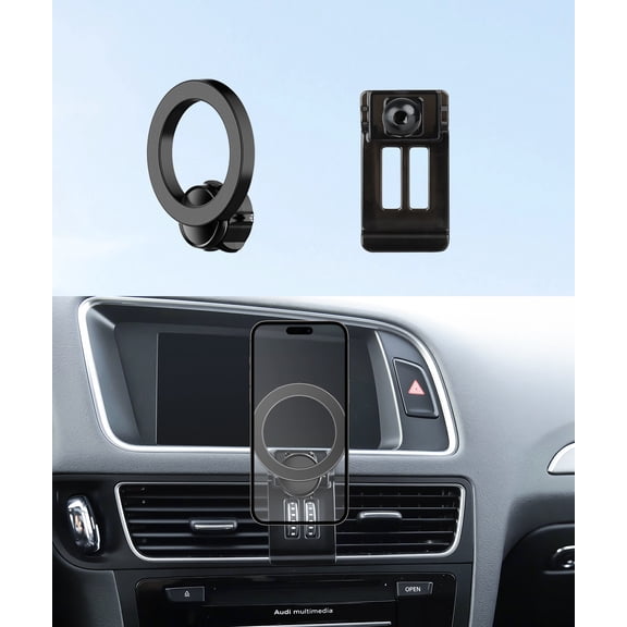 MaserWeller Car Phone Holder for 2009-2017 Audi Q5 2014-2017 Audi SQ5 Accessories, 360° Rotation Phone Mount Compatible with MagSafe, Cell Phone Holder Does Not Affect Air Vent