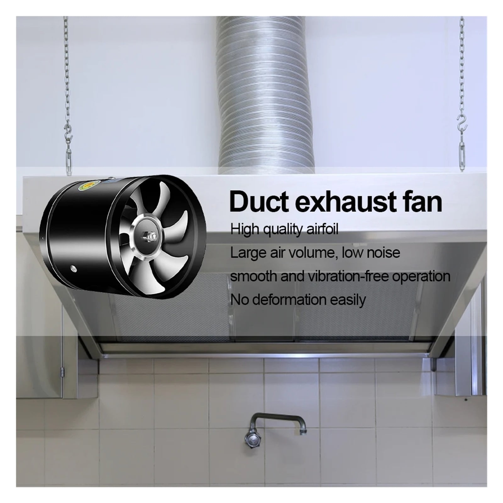 4/6/8 Inch Powerful Silent Exhaust Fan Toilet Ventilator Bathroom Air Extractor Kitchen Smoke Extractor Exhaust Vent Blower ,Easy Installation