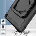 thumbnail image 4 of Kids Durable Handle Tablet Case for Amazon Kindle Fire HD8/HD8 Plus 2024/2022/2020, Silicone PC Heavy Duty Protection [360 Rotating Ring Stand/Adjustable Shoulder Strap], Black, 4 of 8