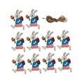 thumbnail image 2 of 10 piezas de conejito de Pascua de madera colgante lindo conejo colgante adorno centro de mesa de escritorio Azul, 2 of 9