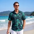thumbnail image 4 of Mens Hawaiian Shirt Tropical leaf Short Sleeve Button Up Shirts Casual Aloha Tee for Summer Beach, 4 of 7
