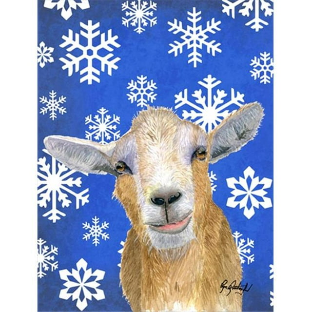 Winter Snowflakes Goat Winter Flag Garden Size