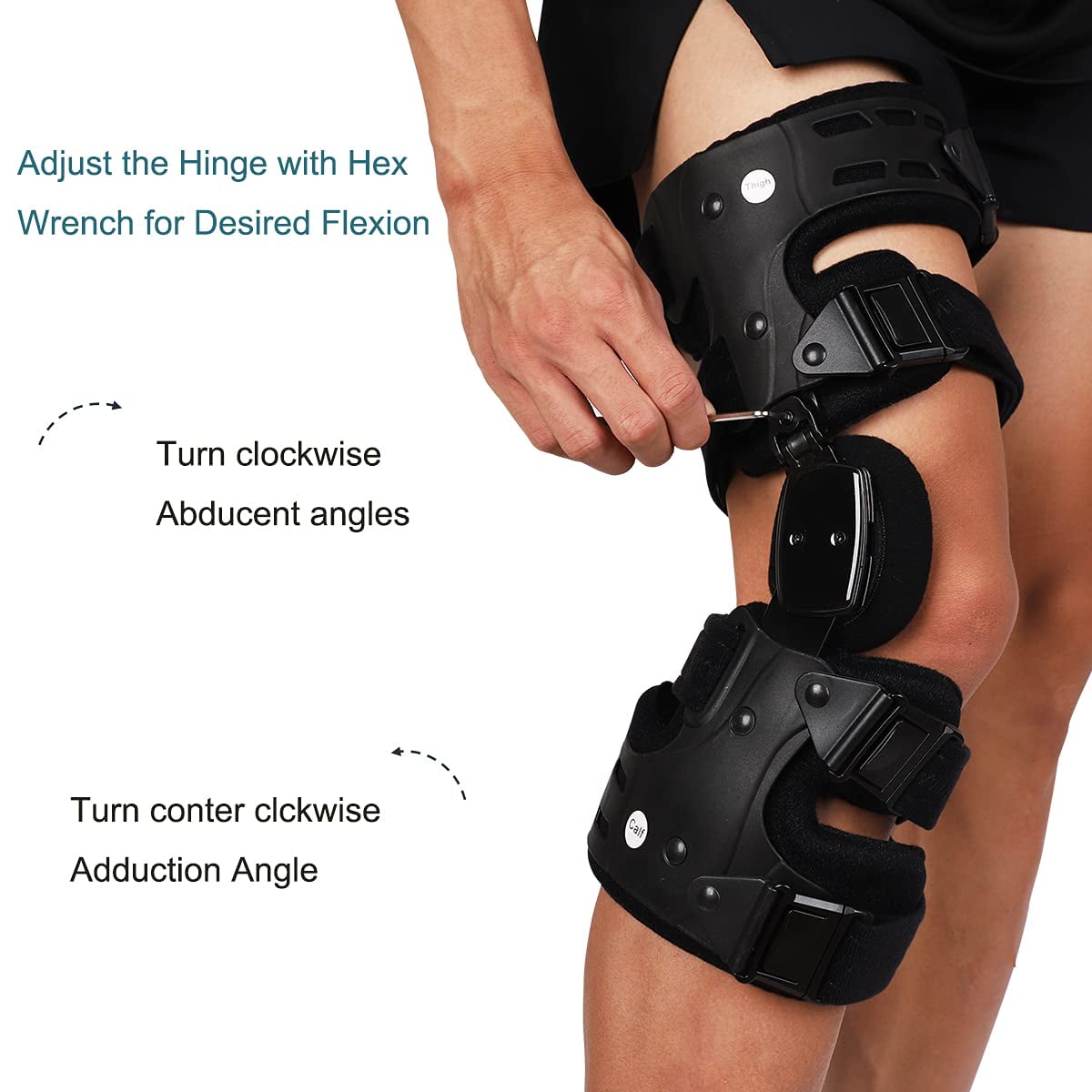 Orthomen OA Unloader Knee Brace, Arthritis Pain Relief, Osteoarthritis, Bone on Bone Knee Joint Pain (Black, Right)