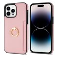 thumbnail image 6 of For iPhone 16 Pro Max Wallet Case with Card Holder, 360°Rotation Ring Holder Kickstand, Premium PU Leather RFID Blocking Card Pocket Protective Cover For iPhone 16 Pro Max, Pink, 6 of 11