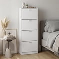 thumbnail image 1 of Mueble Zapatero Organizador de Calzado 4 Cajones Blanco y Madera, Clóset para Zapatos hasta 24 Pares blanco M, 1 of 7