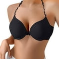 thumbnail image 2 of Hemlock Solid Color French Triangle Bras, Solid Color French Triangular Cup Bra, Backless, Hanging Neck, Thin, Black Backless Hanging Neck Bras, Black 34, Size 32-38, 2 of 9