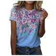 thumbnail image 1 of Hauts à Manches Courtes pour Femmes Mode Été Imprimé Ordinaire T-Shirt à Manches Courtes Col Rond pour Femmes T-Shirts d'Été pour Femmes Mode, 1 of 5