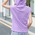thumbnail image 4 of mfyjkho Tops Y Blusas Para Mujer, Sudadera Con Capucha De Manga Corta Holgada De Verano Para Mujer Tops De Tallas Grandes L, 4 of 7