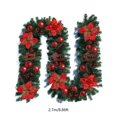 thumbnail image 3 of HongHeng Artificial Christmas Poinsettia Garland with Eucalyptus Leaves, Red Berries Garland Decor for Home, Fireplace, Wall, Porch, Table, Mantle, Indoor Outdoor Decoration, 3 of 6