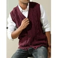 thumbnail image 4 of Gilet pour Homme Sans Manches à Col en V en Tricot Torsadé, 4 of 7