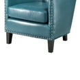 thumbnail image 5 of Accent Barrel Chair, Faux Leather Club Chair, Modern Upholstered Side Chair, Single Sofa Chair with Arm for Living Room Bedroom and Study, Blue, 5 of 5