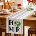 thumbnail image 5 of Rustic Table Runner 90 Inches Long Farmhouse Dress Scarves, Eucalyptus Leaves Green Wreath Wooden Plaid Home Dining Tablerunner for Coffee Table/Kitchen Island/Party Décor, 13" x 90", 5 of 8