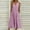 Pink, variant on Patlollav Womens Casual Sleeveless V-Neck Button Striped Print Pocket Maxi Dress