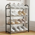 thumbnail image 4 of Uiz Merueh Shoe Organizer 4 Tier Shoe Rack Shelf Kids Toddler Adult Shoe Storage Organizer Shelf for Closet Floor Entryway Bedroom, Space Saver Shoe Rack Organization Shelves, 4 of 6
