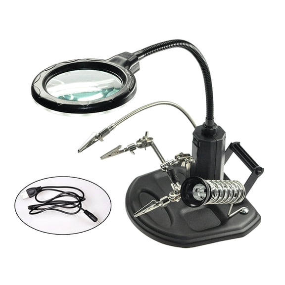 Soldering Station Magnifying Glass Soldering Iron Holder Desktop Magnifier Clip