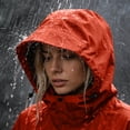 thumbnail image 6 of Womens Rain Jacket Waterproof Plus Size Hooded Raincoat Lightweight Zip up Hiking Jacket Casual Athletic Windbreaker with Pockets, 6 of 9