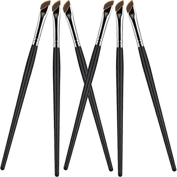 Angled Eyeliner Brush for Eye Makeup with Artificial Fiber Bristles and Comfortable Wood Handle