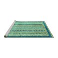 thumbnail image 2 of Ahgly Company Machine Washable Indoor Round Abstract Turquoise Blue Modern Area Rugs, 6' Round, 2 of 4