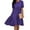 Purple, variant on HUBERY Women Crew Neck Short Puff Sleeve Ruffled Keyhole Back Midi Dress