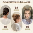 thumbnail image 6 of Small Cute Messy Bun Hair Piece 2PCs Mini Synthetic Curly Bun Scrunchies for Thin Hair Women Updo Hairpieces Dark Brown, 6 of 6