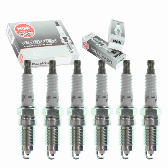 6 pc NGK V-Power Spark Plugs compatible with Ford E-150 Econoline 4.2L V6 1998-2002