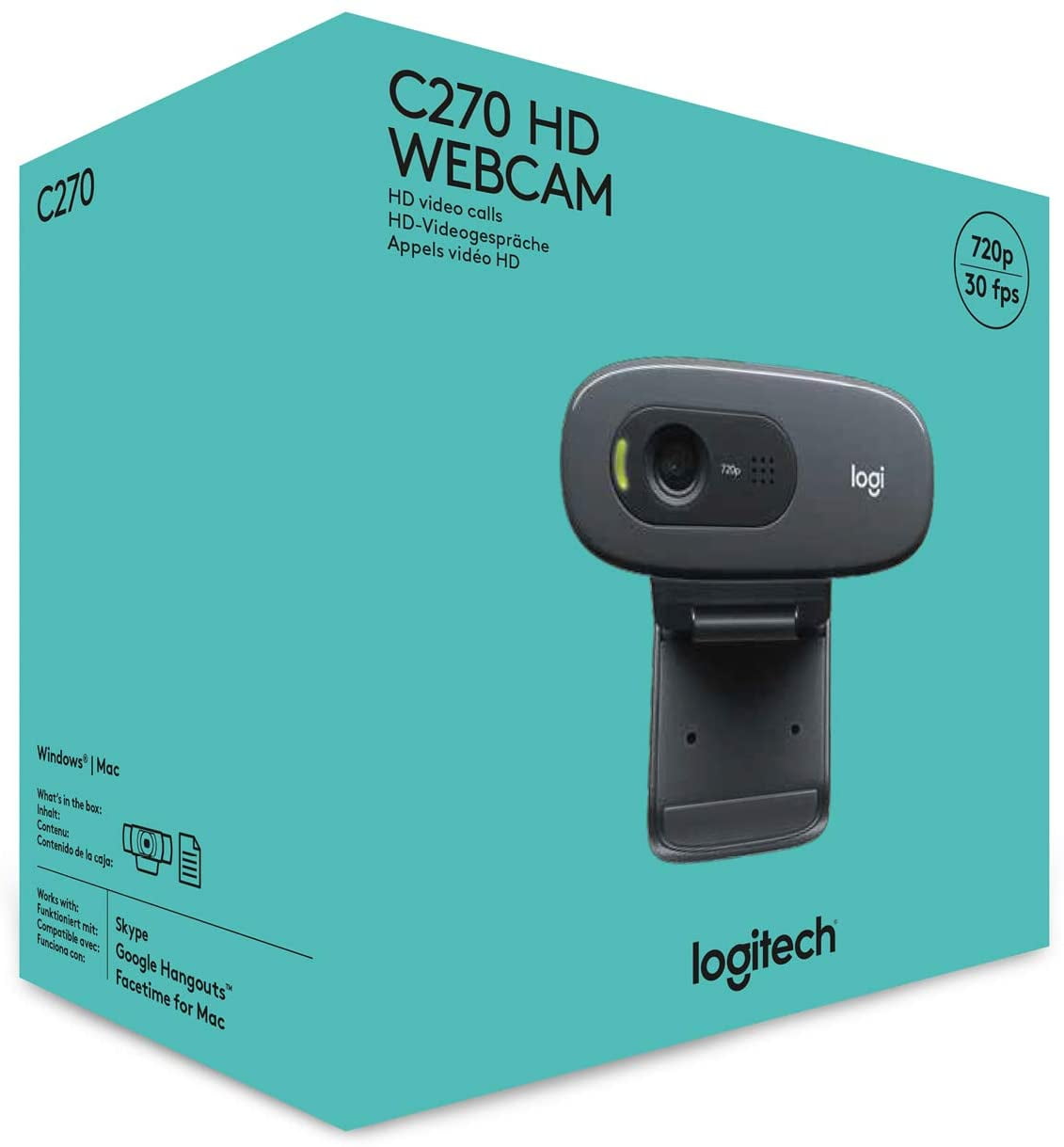 omhelzing hurken scherp Logitech C270 HD Webcam, 720p, Widescreen HD Video Calling,Light  Correction, Noise-Reducing Mic, For Skype, FaceTime, Hangouts, WebEx,  PC/Mac/Laptop/Macbook/Tablet - Black - Walmart.com