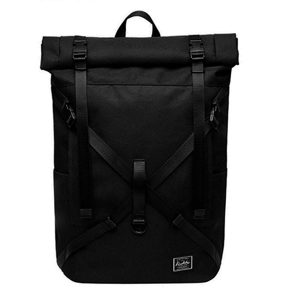 BLACK GREY KAUKKO Unisex Laptop Backpack Travel Sports Bag Outdoor Hiking Bag