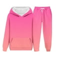 thumbnail image 4 of Cethrio Girls Outfit Sets, Long Sleeve Casual Fall Winter Warm Hoodies and Sweatpants Sets Hot Pink Size 10-12, 4 of 5
