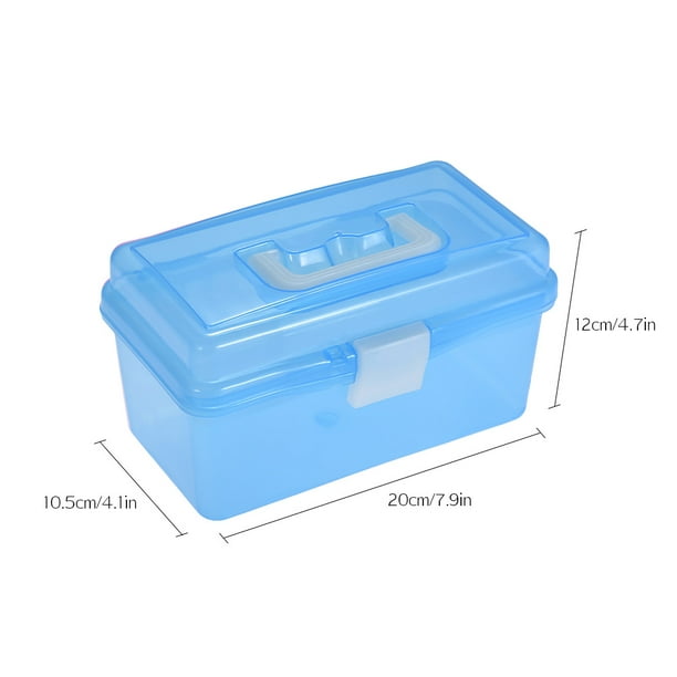 Anself Clear Art Storage Box Watercolor Oil Painting Supplies Multipurpose Case Portable For Artists Students Blue