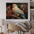 thumbnail image 2 of Designart "Vibrant Plumage Pastoral Beige Blue Parrot I" Animals Print on Natural Pine Wood, 2 of 5