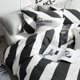 thumbnail image 5 of 100% Algodón Negro Blanco Rayas Diagonales Funda Nórdica Queen Juego de Cama, 5 of 8