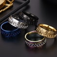 thumbnail image 2 of Anillo de acero de titanio unisex de moda, giratorio, con números romanos., 2 of 6