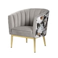 thumbnail image 1 of Acme Furniture Chaise d'Appoint colla, Velours Gris & Or, 1 of 5