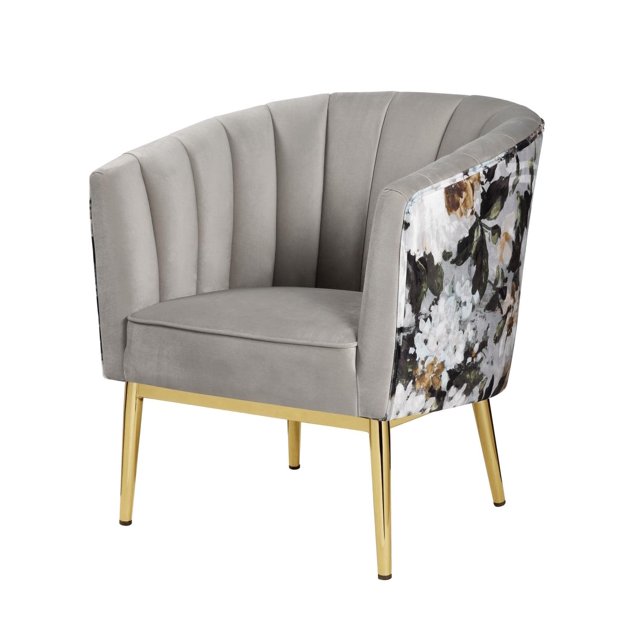 Acme Furniture Chaise d'Appoint colla, Velours Gris & Or