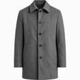 thumbnail image 4 of Zylanna Mens Wool Blend Overcoat with Pockets, Notch Lapel Tailored Single Breasted Trench Coat Mid Length Coat Business Professional Dark Gray, 4 of 6