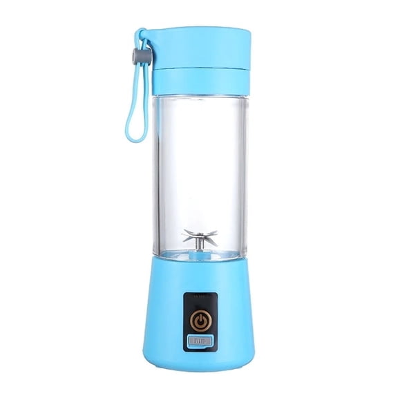 Portable Blender, Personal Mixer Fruit Rechargeable with , Mini Blender for Smoothie, Blue Six Blades 400ml(8*8*25cm)