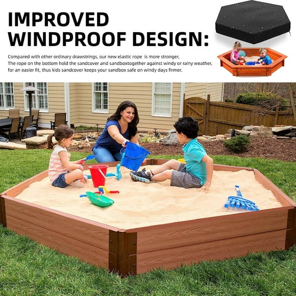 Children's Sandbox Cover, Sandbox Cover, Sandbox with Lid, for Kids Made of 210d Oxford Cloth Outdoor Garden Casual, Waterproof, Cold-resistant (230x200cm