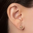 thumbnail image 2 of Aretes de oro 14k GIALLO Broquel Cúpula luxury gold con circonia, 2 of 3