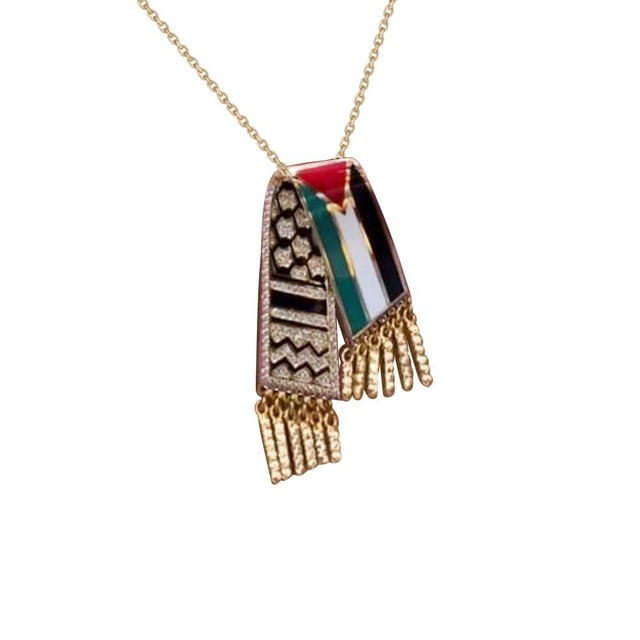 Necklace 3D Fashion Womens Titanium Steel Scarf Necklace Jewelry